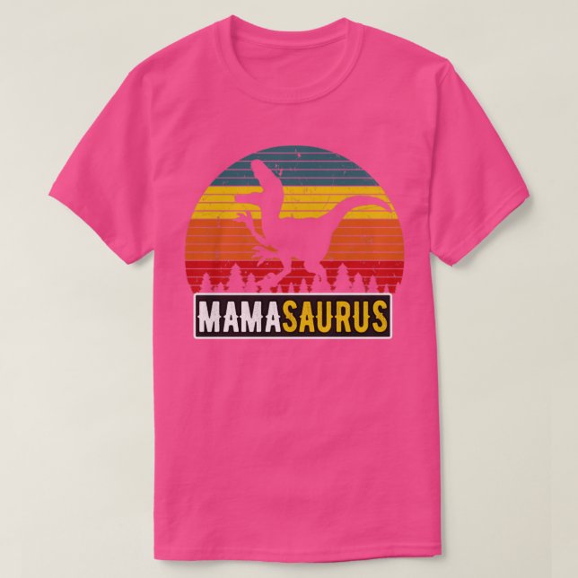 Camiseta Mamá MamaSaurus Madre Retro de Dinosaurios TRex (Diseño del anverso)