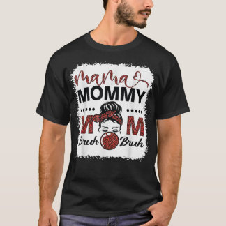 Camiseta Mamá Mami Mamá Hermano Vida de Mamá Leopardo Moño