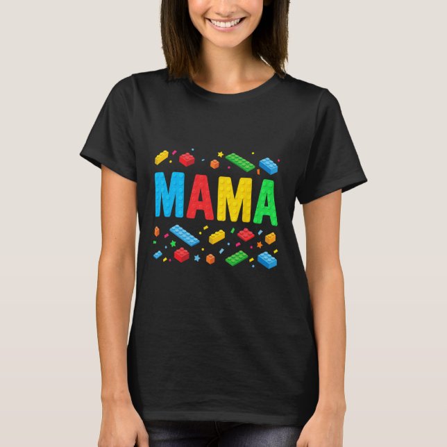 Camiseta Mama Master Builder Building Bricks Blocks Funny M (Anverso)