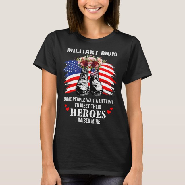 Camiseta Mamá militar que crié a mi héroe (Anverso)