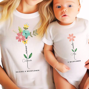 Camiseta Mama mini Personalizado a juego Wildflower