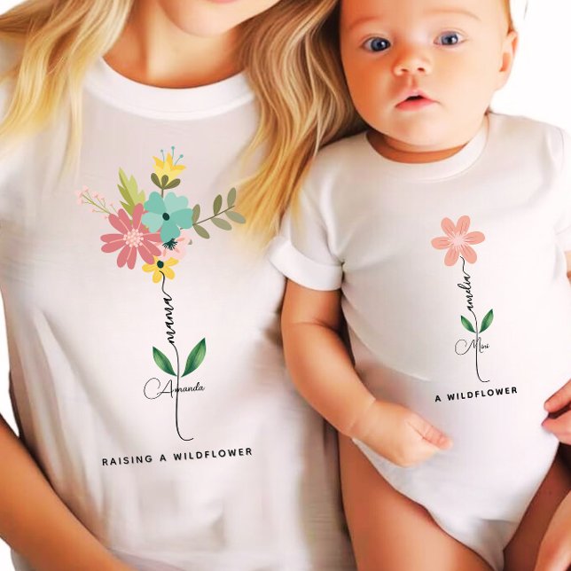 Camiseta Mama mini Personalizado a juego Wildflower (Subido por el creador)