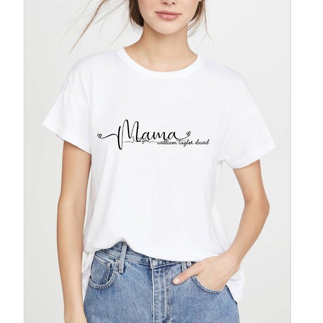 Camiseta Mamá moderna, niños, nombra el día de la madre (Subido por el creador)