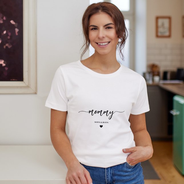 Camiseta Mamá moderna, niños, personaliza nombres del día d (Subido por el creador)
