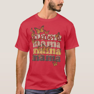 Camiseta Mama Mom Butterfly Boho Mom Leopard Cow Print Moth