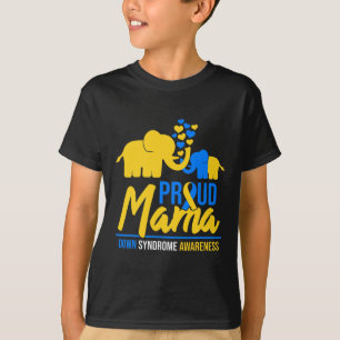 Camiseta Mama Mom Down Syndrome Awareness Day Cute Elephant