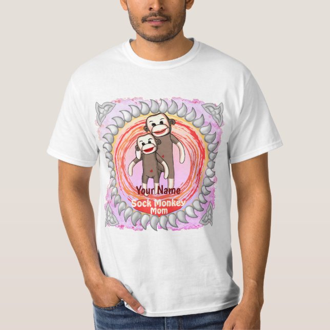 Camiseta Mamá Mono de Calcetín  (Anverso)