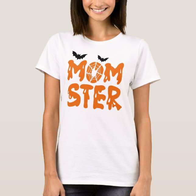 Camiseta Mamá monstruo de Halloween (Anverso)