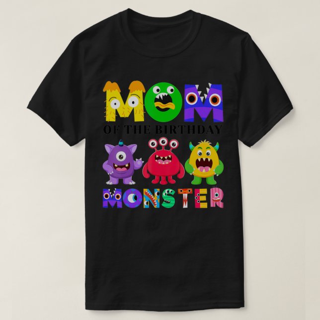 Camiseta Mamá Monstruo Hijos Familia Fiesta de primer cumpl (Diseño del anverso)