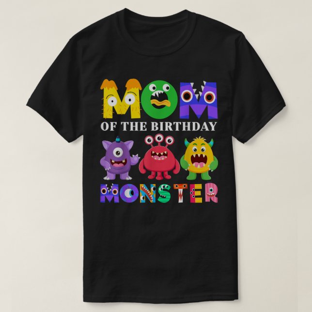 Camiseta Mamá Monstruo Hijos Familia Fiesta de primer cumpl (Diseño del anverso)