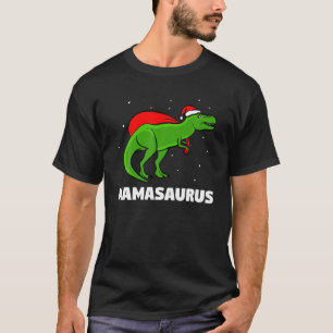 Camiseta Mamá Navidades de dinosaurios cotejando pijamas fa