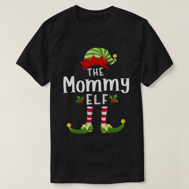 Camiseta Mamá Navidades Fiesta Elf Grupo Familiar Parcial (Diseño del anverso)