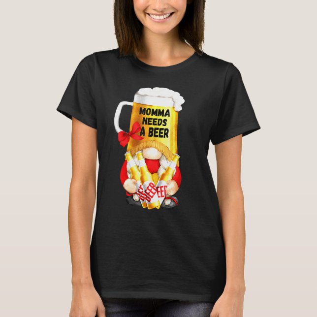 Camiseta Mamá Necesita Cerveza - Cerveza Mug Gnome Tee Para (Anverso)