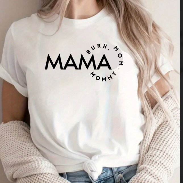Camiseta Mamá negra y blanca moderna mami Bruh (Subido por el creador)