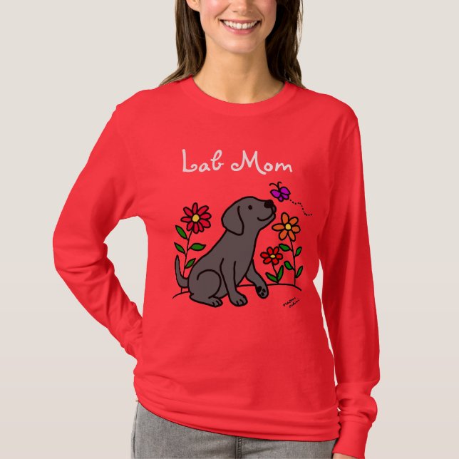 Camiseta Mamá negra y verde del laboratorio (Anverso)