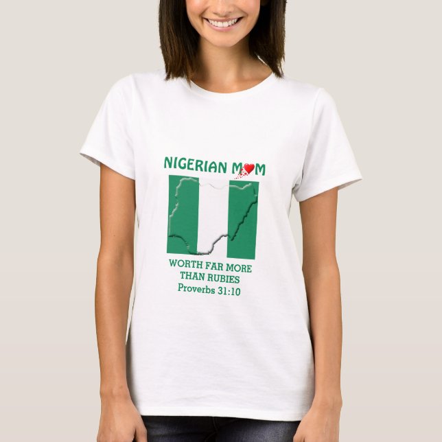 Camiseta MAMÁ NIGERIANA VALE Más Que Rúbricas PROVERBS 31 (Anverso)