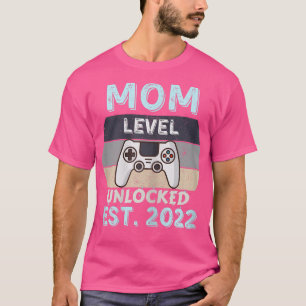 Camiseta Mamá Nivel Desbloqueado Est 2022 Mamá Video Gamer 