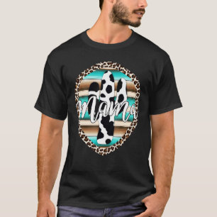 Camiseta Mamá occidental Serape Cactus Leopardo Cowgirl Rod