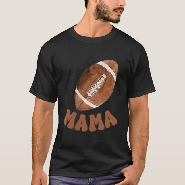 Camiseta Mama Of The 1 Year Old Football First Birthday Boy (Anverso)
