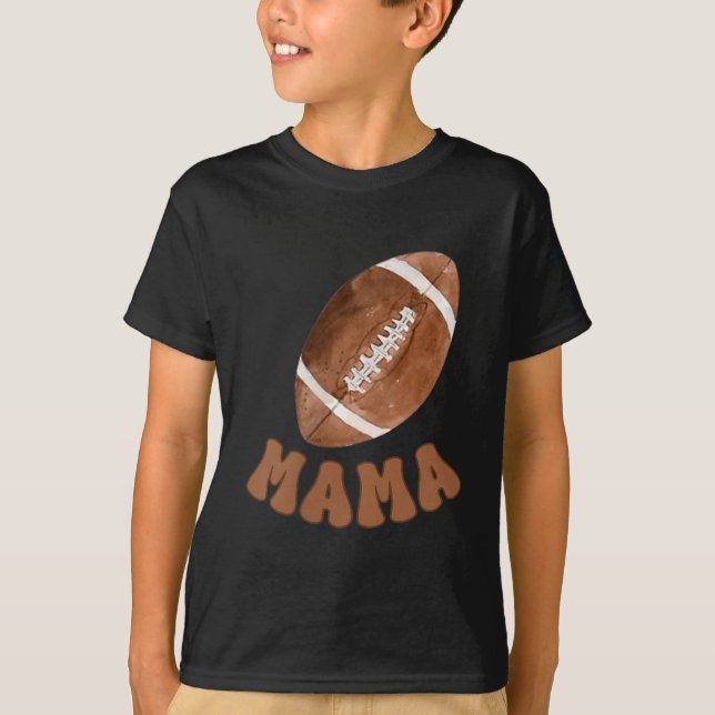 Camiseta Mama Of The 1 Year Old Football First Birthday Boy (Anverso)