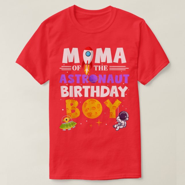 Camiseta Mama of the Astronaut Boy Space Theme Birthday Par (Diseño del anverso)
