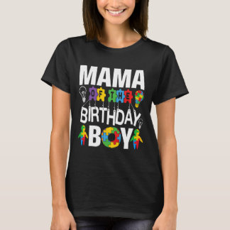 Camiseta Mama Of The Birthday Boy Autism Mom 