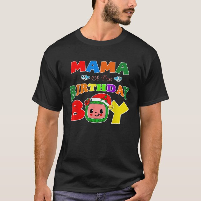 Camiseta Mama Of The Birthday Boy Funny Melon Family Matchi (Anverso)