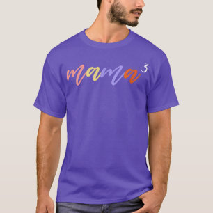 Camiseta Mama of Three Cubed Boys Girls Kids Mom3 Leopard M