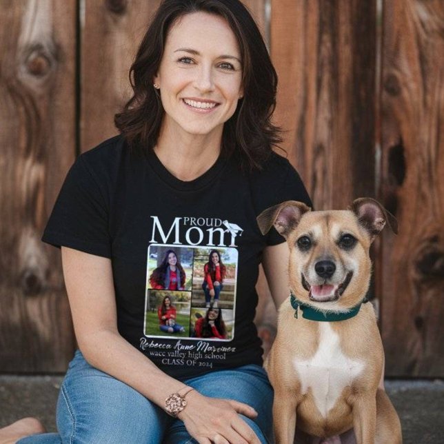Camiseta Mamá orgullosa del Collage de fotos moderno (Subido por el creador)