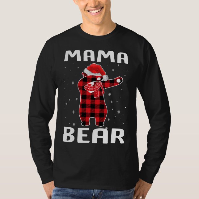 Camiseta Mamá osa Navidades de Dabbing Pajama con Santa Hat (Anverso)