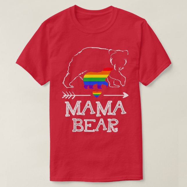 Camiseta Mama Osa Orgullosa Mamá Bandera Arcoiris Orgullo L (Diseño del anverso)