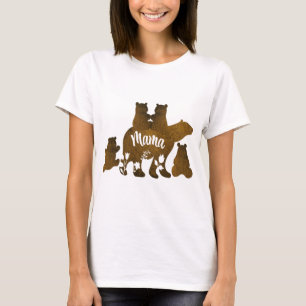 Camiseta Mamá oso con 4 cubos, mamá de cuatro hijos, regalo