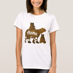 Camiseta Mamá oso con dos cachorros mamá de dos