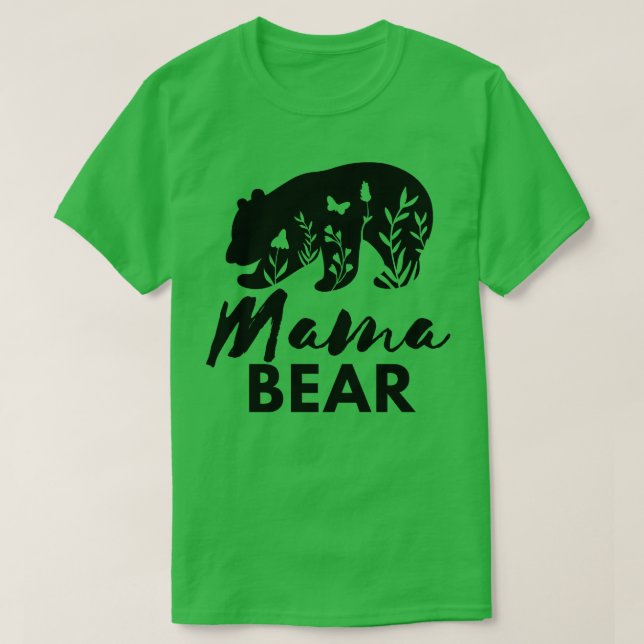 Camiseta Mama Oso Con Flores 1 (Diseño del anverso)
