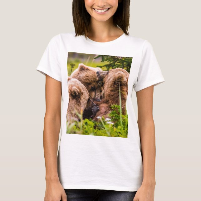 Camiseta Mamá oso enfermería sus dos cobs, el lago Clark Na (Anverso)