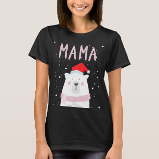 Camiseta Mamá oso Navidades Santa Hat Familia