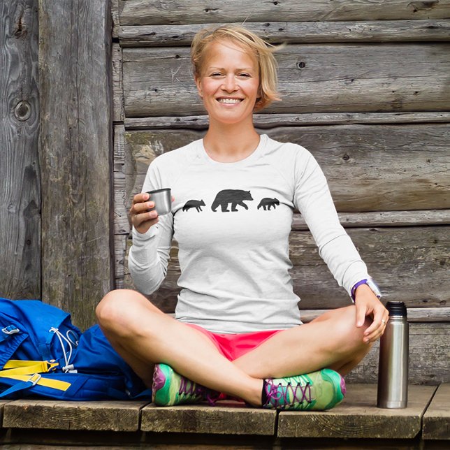 Camiseta Mama Oso Negro con Cubs Silhouettes (Subido por el creador)