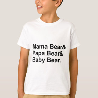 Camiseta Mamá Oso, Papá Oso, Bebé Oso | Ricitos de Oro