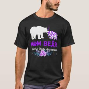 Camiseta Mamá Oso Pediátrico Trazo Concienciación Cinta Púr