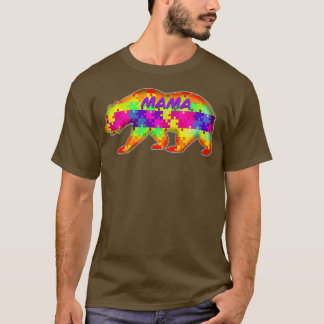 Camiseta Mama oso rompecabezas del autismo