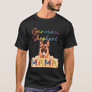 Camiseta Mamá Ovejero Alemán Colorida Mamá Perra