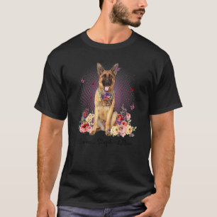 Camiseta Mamá Ovejero Alemán Lindo Flor Feliz Día de la Mad