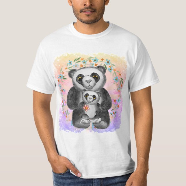 Camiseta Mamá Panda personalizado de amor de oso (Anverso)