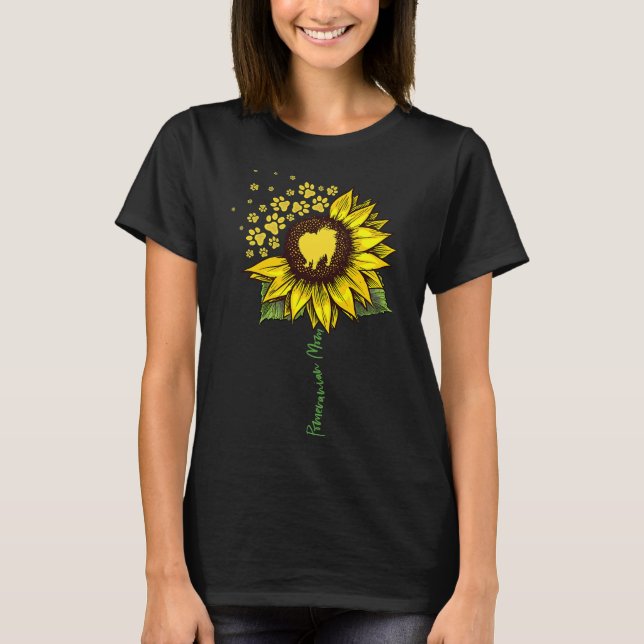 Camiseta Mamá panomermana Sunflower Pomeranian Dog Mamá (Anverso)