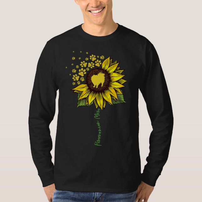 Camiseta Mamá panomermana Sunflower Pomeranian Dog Mamá (Anverso)