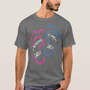 Camiseta Mama Papa 50 Pies de Bebé Embarazada Maternidad Bi