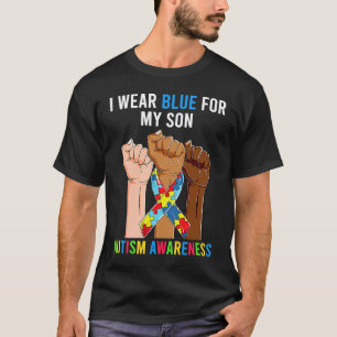 Camiseta Mamá Papá Autismo Levantar Las Manos Que Llevo Azu