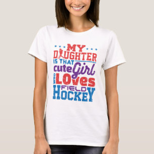Camiseta Mamá Papá Hockey sobre Césped Hija Adorable