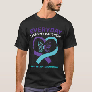 Camiseta Mamá papá Miss Hija Prevención de Conciencia Suici
