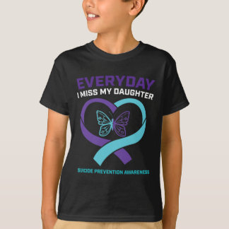 Camiseta Mamá papá Miss Hija Prevención de Conciencia Suici